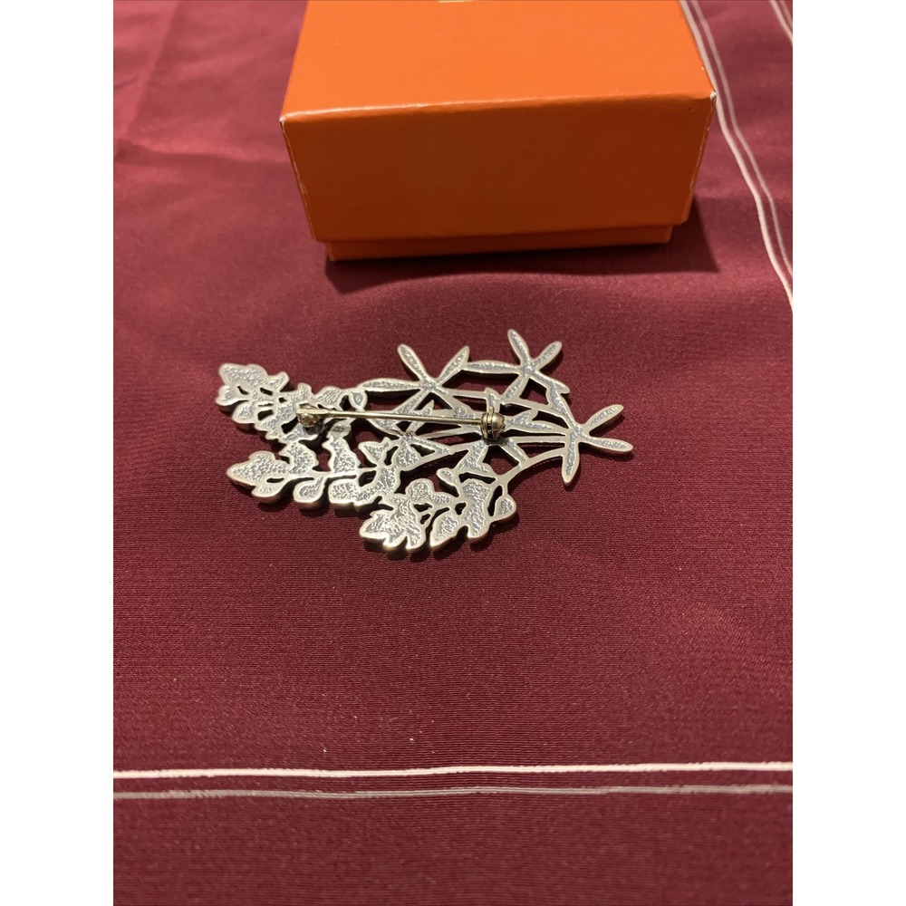 Retired James Avery LARGE Texas Bluebonnet Brooch Pin 2.25" Approx. 925 Silver - Picture 6 of 6